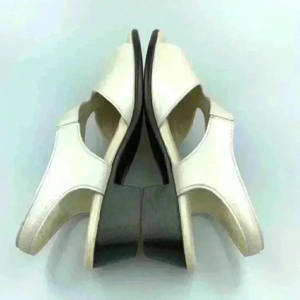 SaS sandals 8.5 W cream leather tripad comfort - Picture 4 of 8